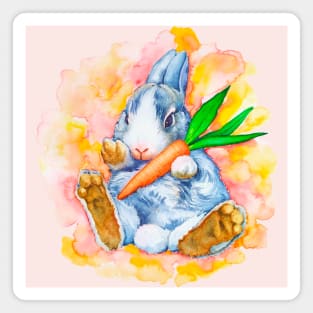 The watercolor Rabbit Magnet